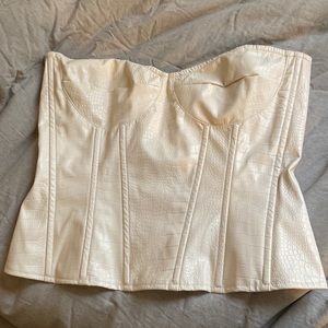 Pretty little thing Cream crocodile print corset